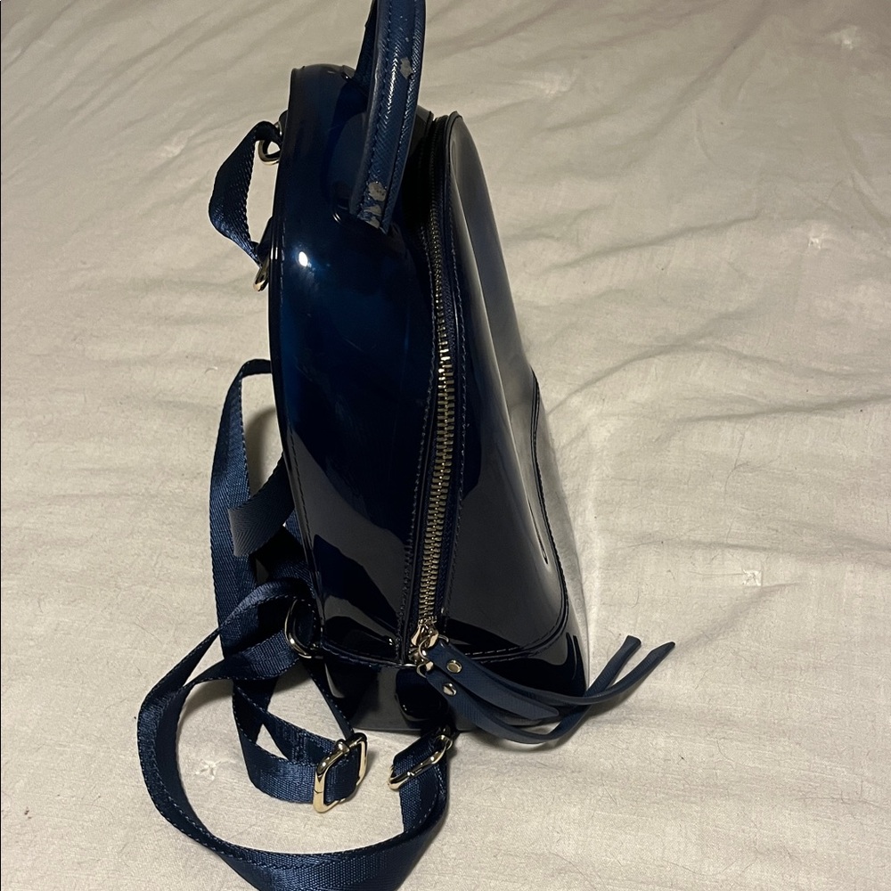 Sleek Navy Jelly Mini Backpack - Women's Bag